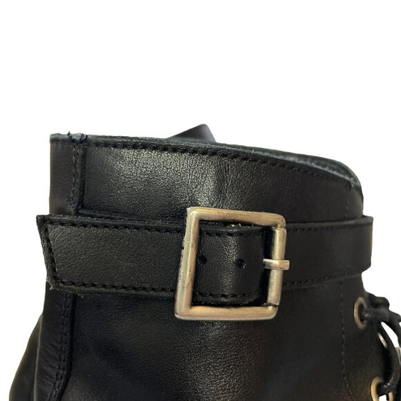 Rachel Comey Dame Kidskin Leather Lace Up Combat Boots Black Size 8.5 - Picture 3 of 12